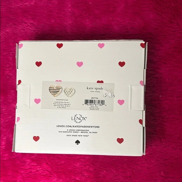 Kate Spade heart shaped trinket holders set of 2 - Picture 3 of 9